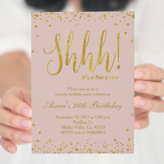 Gold & Rose Gold Birthday Party Invitation (Creator Uploaded)