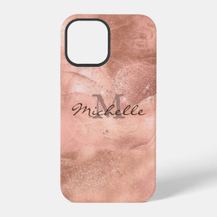 Gold Rose Marble - Elegant Monogram iPhone 12 Pro Case