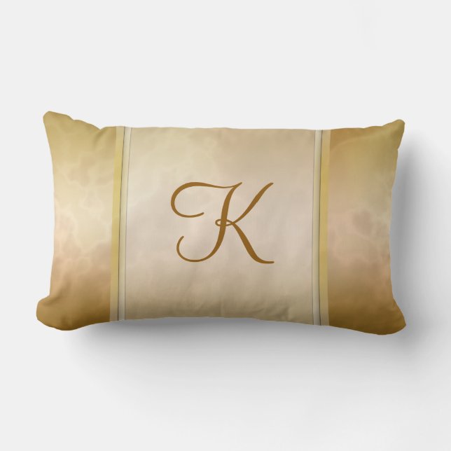 Gold Rose Marble Personalised Lumbar Cushion (Front)