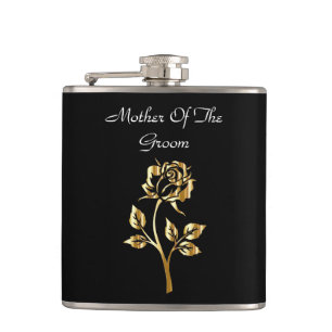 Gold Rose Mother of the Groom Hip Flask