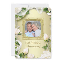 Gold Rose Photo 50th Wedding Anniversary Party