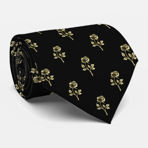 Gold Rose Polka Dot Pattern Tie