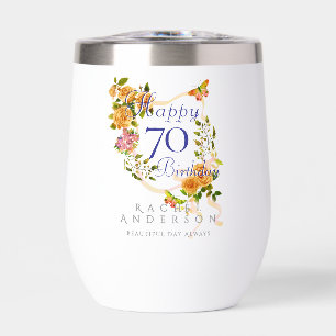Gold Rose Ribbon 70th Birthday
