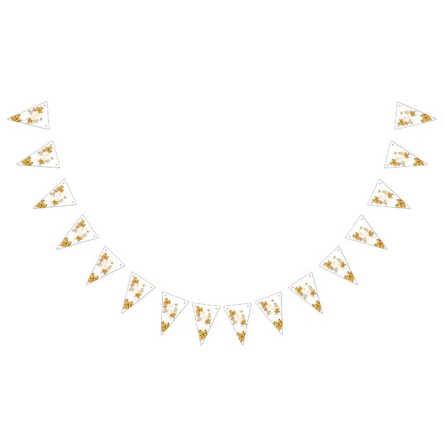 Gold Rose Ribbon Monogram  Bunting (All)