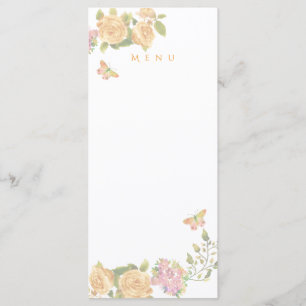 Gold Rose Ribbon Monogram Wedding  Menu