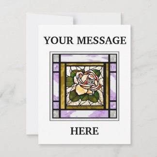 Gold Rose Stained Glass Art Deco Personalized Card