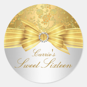 Gold Rose Sweet Sixteen Sticker