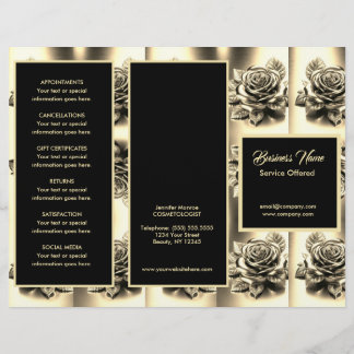 Gold Roses and Black  Menu & Pricing