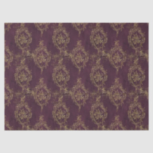 Gold Roses and Frames on Dark Red Decoupage Tissue Paper