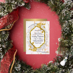 Gold Roses on a Gold frame with White Lace.