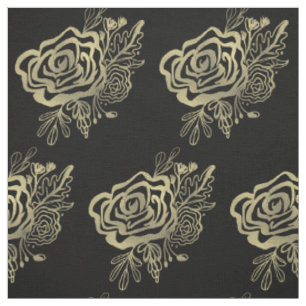 Gold Roses Pattern French Florals Fabric