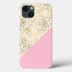 Gold Roses with Pink iPhone 13 Case
