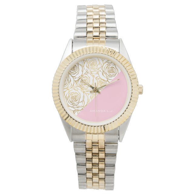 Gold Roses with Pink Watch (Front)