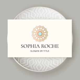 Gold Rosette Mandala Business Card