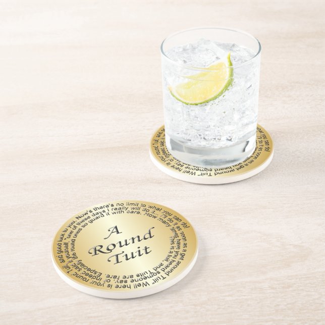 Gold Round Tuit Coaster (Side)