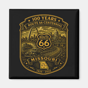 Gold Route 66 Missouri Centennial 100 Years   Magnet
