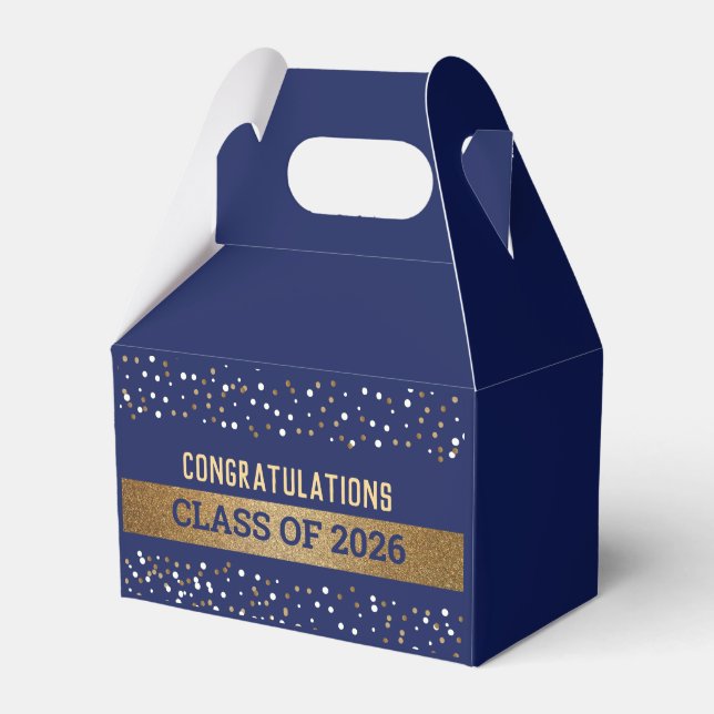 Gold Royal blue Graduate Class of 2026 Favour Box (Front Side)