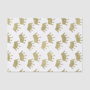 Gold Royal Crowns Fairytale Princess Baby Shower Tissue Paper