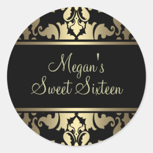 Gold Royal Damask Sticker