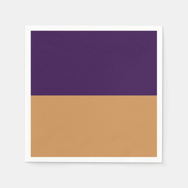 Gold & Royal Purple Stripe Birthday Party Napkin (Front)