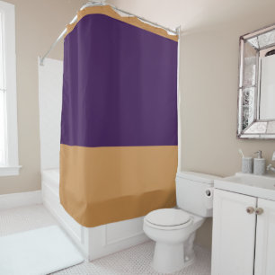 Gold & Royal Purple Stripe Shower Curtain