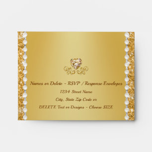 Gold RSVP Envelopes, Gold A2 or Choose Other Sizes Envelope