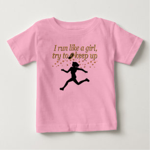 GOLD RUN LIKE A CHAMPION TRACK AND FIELD DESIGN BABY T-Shirt