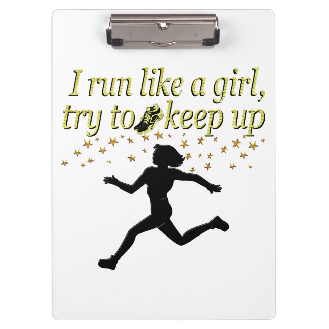 GOLD RUN LIKE A CHAMPION TRACK AND FIELD DESIGN CLIPBOARD (Front)