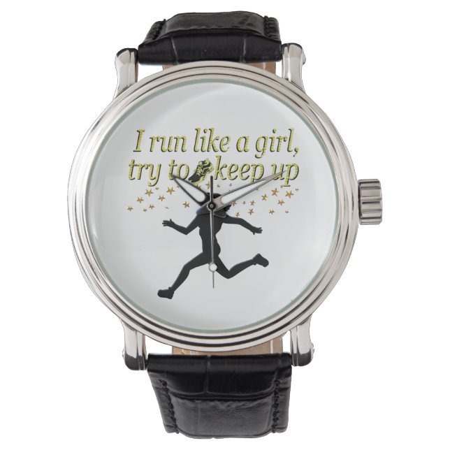 GOLD RUN LIKE A CHAMPION TRACK AND FIELD DESIGN WATCH (Front)