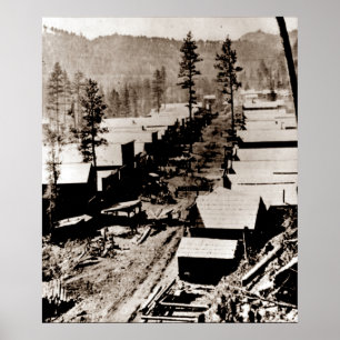 Gold Rush Deadwood South Dakota 1876 Sepia  Poster