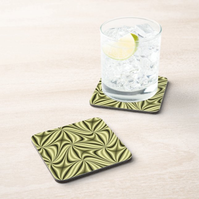 Gold Rush Hologram Fractal Coaster (Right Side)