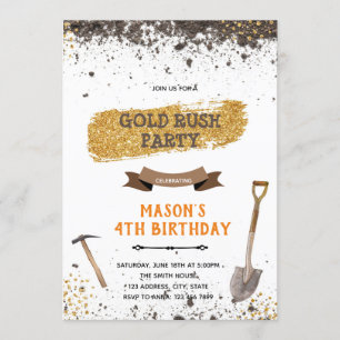 Gold rush party theme invitation