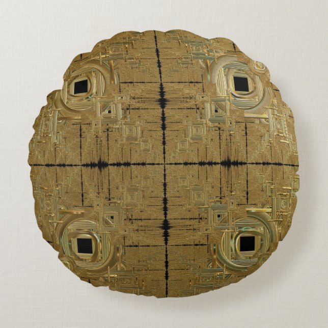 Gold Rush Round Cushion (Front)