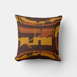 Gold Rust on Brown Concave Southwest Look Design Cushion