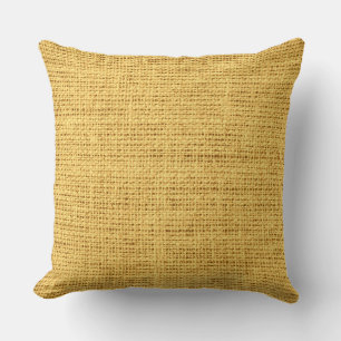 Gold Rustic Burlap Linen Cushion