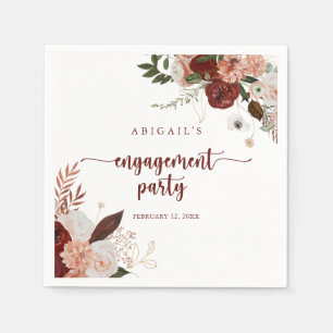 Gold Rustic Colourful Floral Engagement Party Napkin