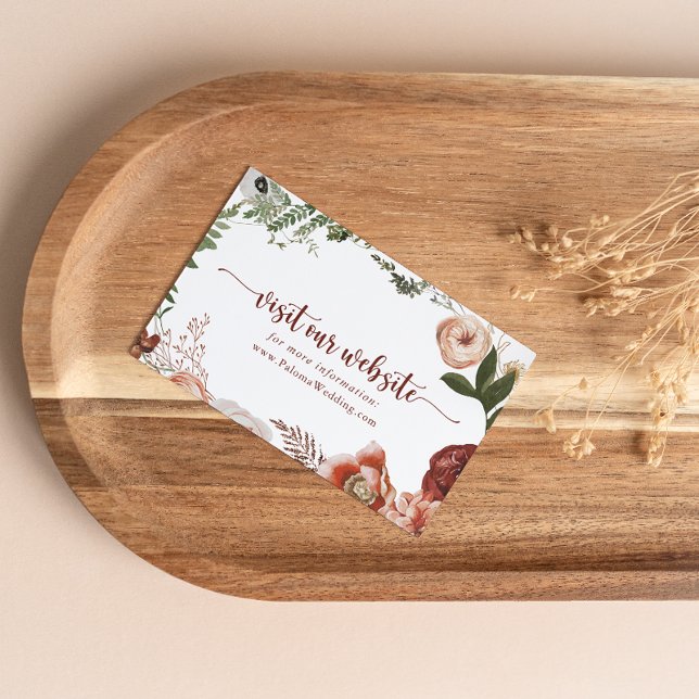 Gold Rustic Colourful Floral Wedding Website   Enclosure Card (Creator Uploaded)