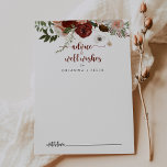 Gold Rustic Colourful Floral Wedding Well Wishes   Advice Card<br><div class="desc">This gold rustic colourful floral wedding well wishes advice card is perfect for a simple wedding. The design features hand-painted marsala, pink, blush, burgundy and gold flowers with green leaves arranged into beautiful wreaths. These cards are perfect for a wedding, bridal shower, baby shower, graduation party & more. Personalise the...</div>