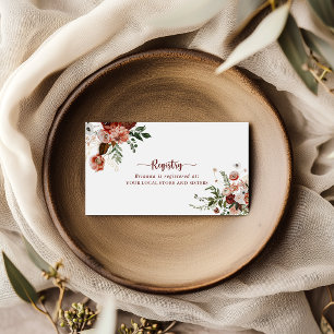 Gold Rustic Floral Wedding Gift Registry   Enclosure Card
