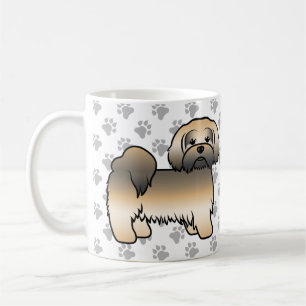 Gold Sable Lhasa Apso Cute Cartoon Dog Coffee Mug