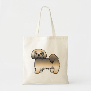 Gold Sable Yellow Lhasa Apso Cartoon Dog Tote Bag