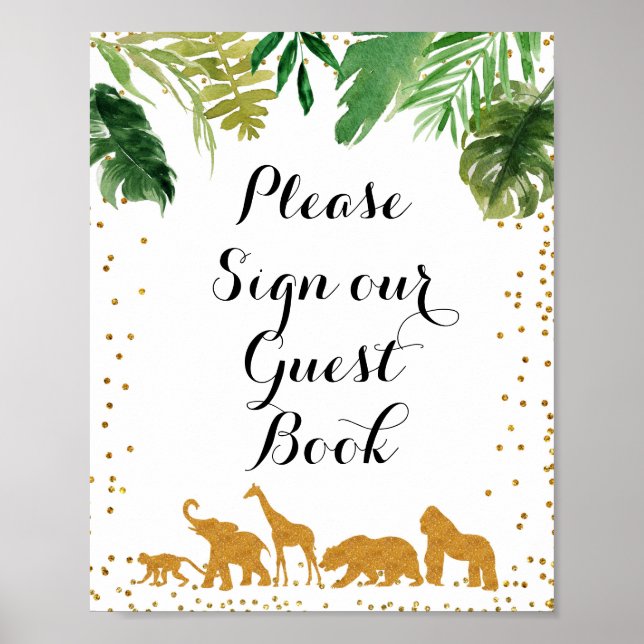 Gold safari Animal Please Sign our Guest Book. (Front)