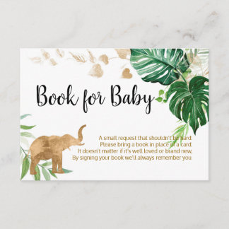 Gold Safari Baby Shower Book for Baby Card
