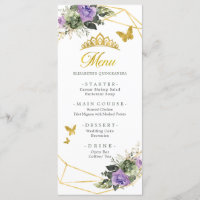 Gold Sage Green Purple Princesa Quinceañera