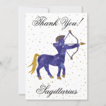 Gold Sagittarius 1st Birthday Big Photo Thank You