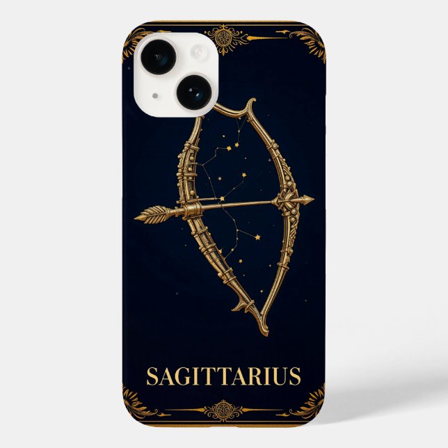 Gold Sagittarius Zodiac Symbol Case-Mate iPhone Case (Back)