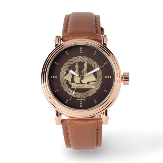 Gold Sailing Ship Watch (Front)