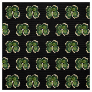 Gold Saint Patrick Shamrock Jewel with Pearls Fabric