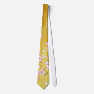 Gold Sakura Kimono - Japanese Design Tie