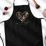 Gold Salon Heart Hair Stylist Personalised Name Apron<br><div class="desc">Gold Salon Heart Hair Stylist Personalised Name Apron</div>